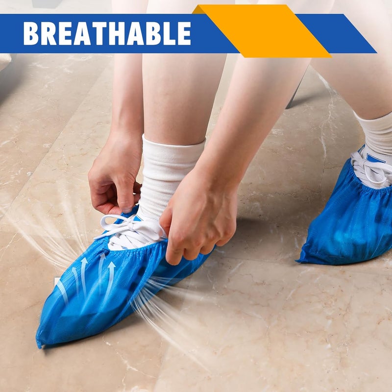 NUITPY 300 Pack(150 Pairs) Shoe Covers Disposable, Non-woven Fabric Shoes Covers for Indoor, Blue Durable & Reusable Disposable Boot & Shoe Covers, Larger Size Fits Various Shoes - Image 5